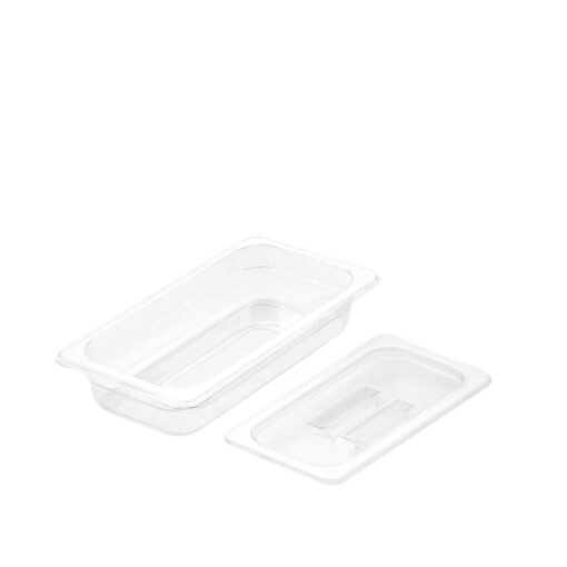 1-SOGA 65mm Clear Gastronorm GN Pan 1/3 Food Tray Storage with Lid