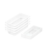 1-SOGA 65mm Clear Gastronorm GN Pan 1/3 Food Tray Storage Bundle of 4 with Lid