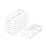 1-SOGA 65mm Clear Gastronorm GN Pan 1/3 Food Tray Storage Bundle of 6 with Lid