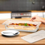 4-SOGA 65mm Clear Gastronorm GN Pan 1/3 Food Tray Storage Bundle of 6 with Lid