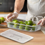 6-SOGA 65mm Clear Gastronorm GN Pan 1/3 Food Tray Storage Bundle of 6 with Lid