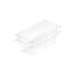 1-SOGA 100mm Clear Gastronorm GN Pan 1/3 Food Tray Storage Bundle of 2