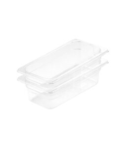 1-SOGA 100mm Clear Gastronorm GN Pan 1/3 Food Tray Storage Bundle of 2