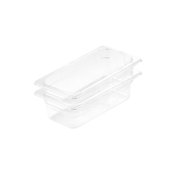 1-SOGA 100mm Clear Gastronorm GN Pan 1/3 Food Tray Storage Bundle of 2