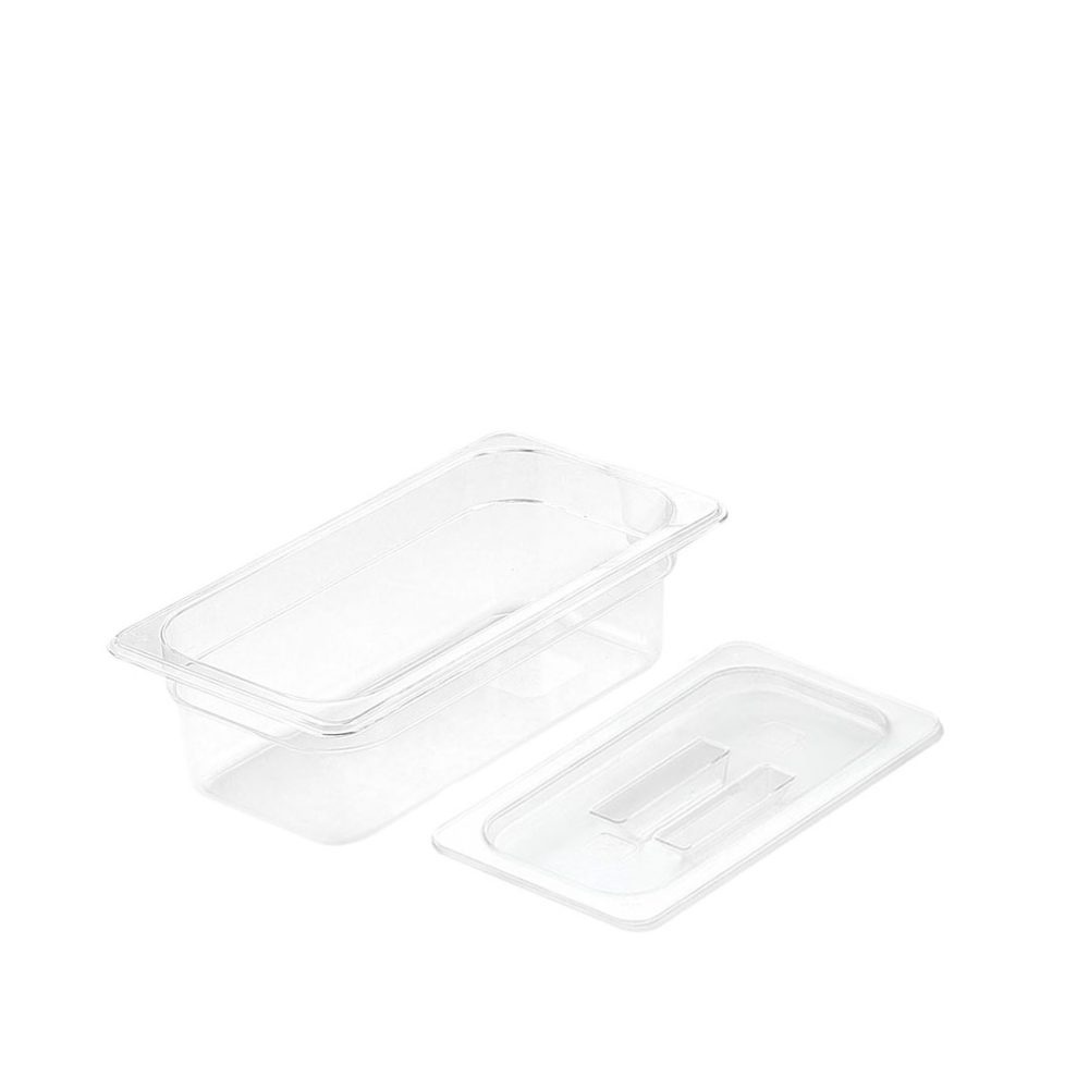 1-SOGA 100mm Clear Gastronorm GN Pan 1/3 Food Tray Storage with Lid