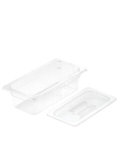 1-SOGA 100mm Clear Gastronorm GN Pan 1/3 Food Tray Storage with Lid