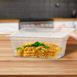 4-SOGA 100mm Clear Gastronorm GN Pan 1/3 Food Tray Storage Bundle of 4 with Lid