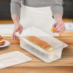 6-SOGA 100mm Clear Gastronorm GN Pan 1/3 Food Tray Storage Bundle of 4 with Lid