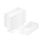 1-SOGA 100mm Clear Gastronorm GN Pan 1/3 Food Tray Storage Bundle of 6 with Lid