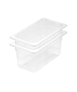 1-SOGA 150mm Clear Gastronorm GN Pan 1/3 Food Tray Storage Bundle of 2