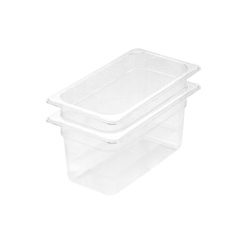 1-SOGA 150mm Clear Gastronorm GN Pan 1/3 Food Tray Storage Bundle of 2