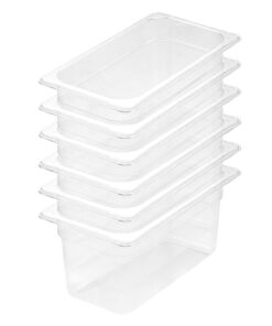 1-SOGA 150mm Clear Gastronorm GN Pan 1/3 Food Tray Storage Bundle of 6