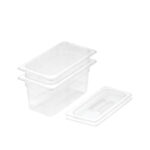 1-SOGA 150mm Clear Gastronorm GN Pan 1/3 Food Tray Storage Bundle of 2 with Lid