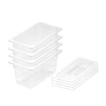 1-SOGA 150mm Clear Gastronorm GN Pan 1/3 Food Tray Storage Bundle of 4 with Lid