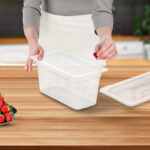6-SOGA 150mm Clear Gastronorm GN Pan 1/3 Food Tray Storage Bundle of 4 with Lid