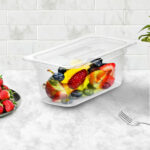 2-SOGA 150mm Clear Gastronorm GN Pan 1/3 Food Tray Storage Bundle of 6 with Lid