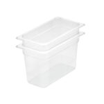 1-SOGA 200mm Clear Gastronorm GN Pan 1/3 Food Tray Storage Bundle of 2