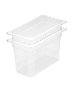 1-SOGA 200mm Clear Gastronorm GN Pan 1/3 Food Tray Storage Bundle of 2