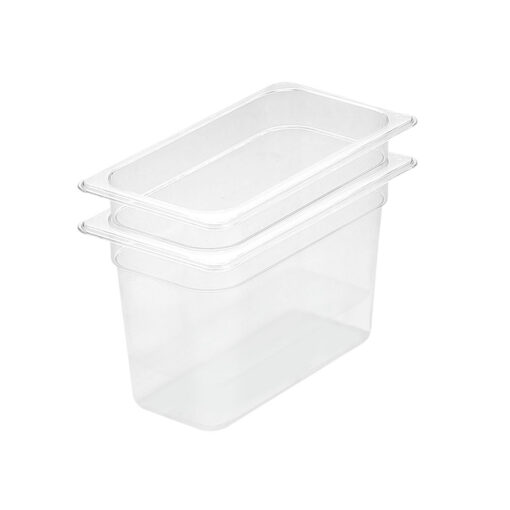 1-SOGA 200mm Clear Gastronorm GN Pan 1/3 Food Tray Storage Bundle of 2