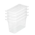 1-SOGA 200mm Clear Gastronorm GN Pan 1/3 Food Tray Storage Bundle of 4
