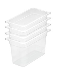 1-SOGA 200mm Clear Gastronorm GN Pan 1/3 Food Tray Storage Bundle of 4