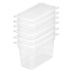 1-SOGA 200mm Clear Gastronorm GN Pan 1/3 Food Tray Storage Bundle of 6