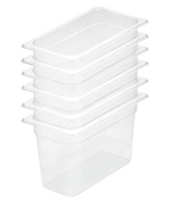1-SOGA 200mm Clear Gastronorm GN Pan 1/3 Food Tray Storage Bundle of 6