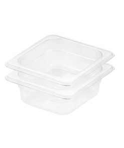 1-SOGA 65mm Clear Gastronorm GN Pan 1/6 Food Tray Storage Bundle of 2