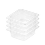 1-SOGA 65mm Clear Gastronorm GN Pan 1/6 Food Tray Storage Bundle of 4