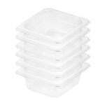 1-SOGA 65mm Clear Gastronorm GN Pan 1/6 Food Tray Storage Bundle of 6