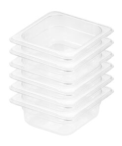 1-SOGA 65mm Clear Gastronorm GN Pan 1/6 Food Tray Storage Bundle of 6
