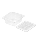 1-SOGA 65mm Clear Gastronorm GN Pan 1/6 Food Tray Storage with Lid