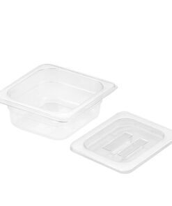 1-SOGA 65mm Clear Gastronorm GN Pan 1/6 Food Tray Storage with Lid