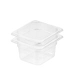 1-SOGA 100mm Clear Gastronorm GN Pan 1/6 Food Tray Storage Bundle of 2