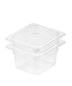 1-SOGA 100mm Clear Gastronorm GN Pan 1/6 Food Tray Storage Bundle of 2