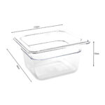 5-SOGA 100mm Clear Gastronorm GN Pan 1/6 Food Tray Storage Bundle of 2