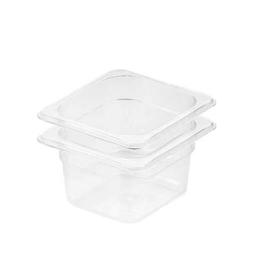 1-SOGA 100mm Clear Gastronorm GN Pan 1/6 Food Tray Storage Bundle of 2