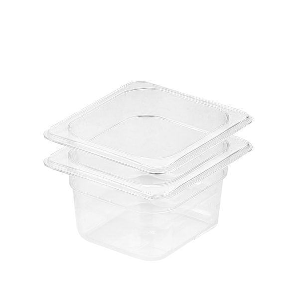 1-SOGA 100mm Clear Gastronorm GN Pan 1/6 Food Tray Storage Bundle of 2