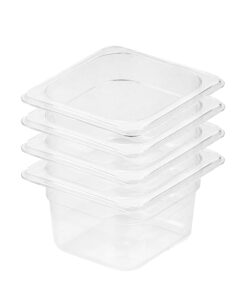 1-SOGA 100mm Clear Gastronorm GN Pan 1/6 Food Tray Storage Bundle of 4