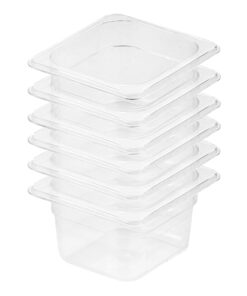 1-SOGA 100mm Clear Gastronorm GN Pan 1/6 Food Tray Storage Bundle of 6