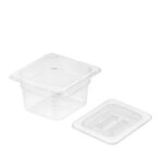 1-SOGA 100mm Clear Gastronorm GN Pan 1/6 Food Tray Storage with Lid