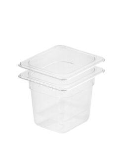 1-SOGA 150mm Clear Gastronorm GN Pan 1/6 Food Tray Storage Bundle of 2