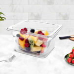 3-SOGA 150mm Clear Gastronorm GN Pan 1/6 Food Tray Storage Bundle of 4