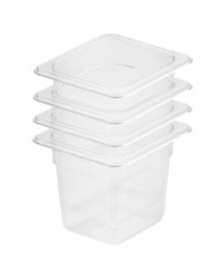 1-SOGA 150mm Clear Gastronorm GN Pan 1/6 Food Tray Storage Bundle of 4