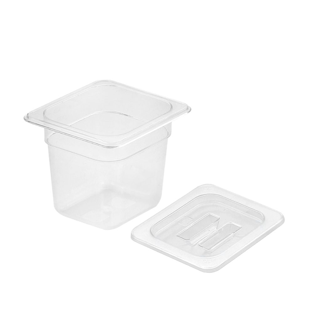 1-SOGA 150mm Clear Gastronorm GN Pan 1/6 Food Tray Storage with Lid
