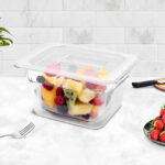 3-SOGA 150mm Clear Gastronorm GN Pan 1/6 Food Tray Storage Bundle of 2 with Lid
