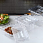 6-SOGA 150mm Clear Gastronorm GN Pan 1/6 Food Tray Storage Bundle of 2 with Lid