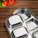 7-SOGA 15cm Silver Sauce Pan with Two Compartments Divided Sauce Dish Kitchen Essential