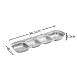 5-SOGA 26cm Silver Sauce Pan with four Compartments Divided Sauce Dish Kitchen Essential