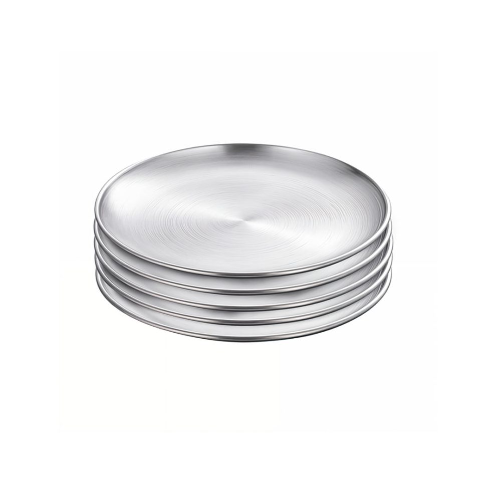 1-SOGA 17cm Premium Silver Grilling Plate  Durable Heat Resistant Perfect for BBQs and Outdoor Cooking Kitchen Essential
